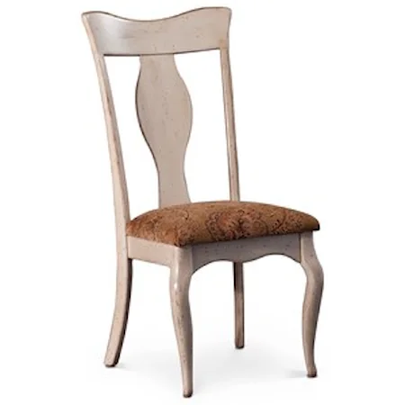 Solid Wood Side Chair with Upholstered Seat